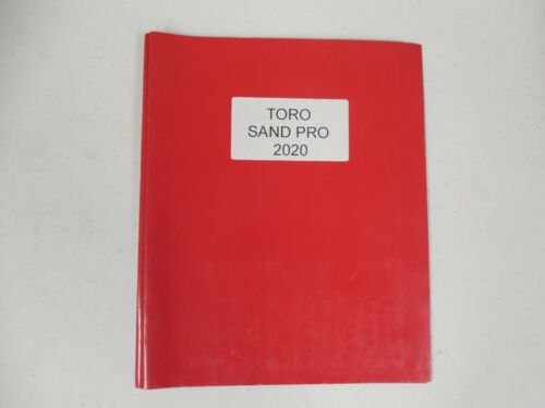 Red book titled 'TORO SAND PRO 2020' on the cover.