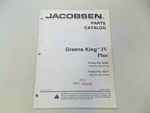 Jacobsen Greens King IV Plus parts catalog cover page.