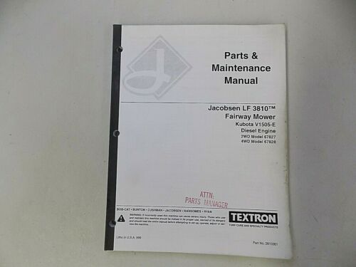 1999 JACOBSEN LF 3810 FAIRWAY MOWER PARTS & MAINTENANCE MANUAL 2- & 4-WHEEL DRIVE