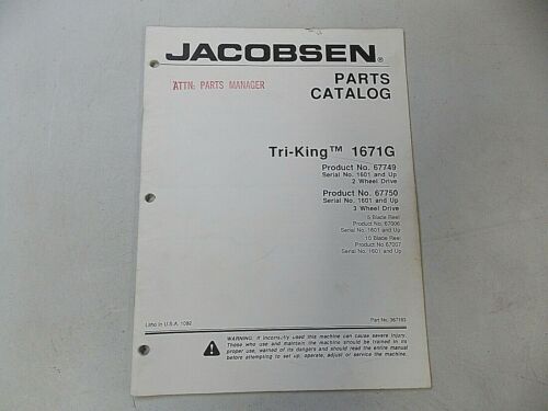 Cover of a Jacobsen parts catalog for Tri-King 16716 mower.
